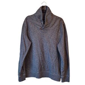 Banana Republic Men's Charcoal Grey Collared Sweatshirt Size XL